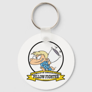 WORLDS GROATEST PILLOW FIGHTER KINDER CARTOON SLEUTELHANGER