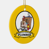 WORLDS GROATEST PLUMBER III MANNEN CARTOON KERAMISCH ORNAMENT (Rechts)