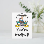 WORLDS GROATEST PLUMBER IV MANNEN CARTOON KAART (Staand voorkant)