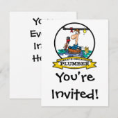 WORLDS GROATEST PLUMBER IV MANNEN CARTOON KAART (Voorkant / Achterkant)