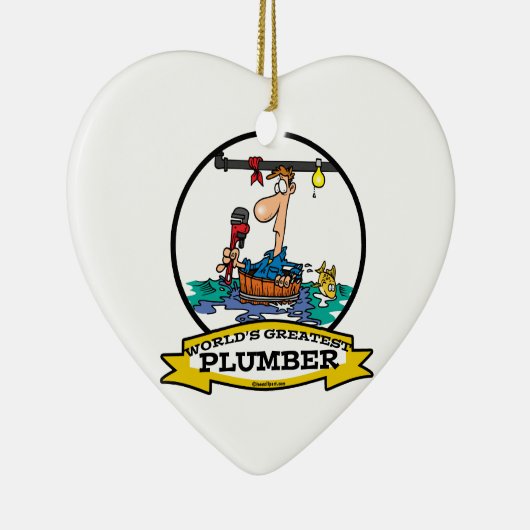 WORLDS GROATEST PLUMBER IV MANNEN CARTOON KERAMISCH ORNAMENT (Rechts)