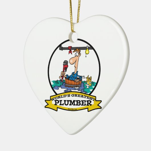 WORLDS GROATEST PLUMBER IV MANNEN CARTOON KERAMISCH ORNAMENT (Links)