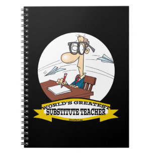 WORLDS GROATEST SUBSTITUTE MANNEN CARTOON NOTITIEBOEK