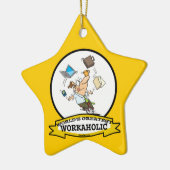 WORLDS GROATEST WORKAHOLIC MAN CARTOON KERAMISCH ORNAMENT (Links)