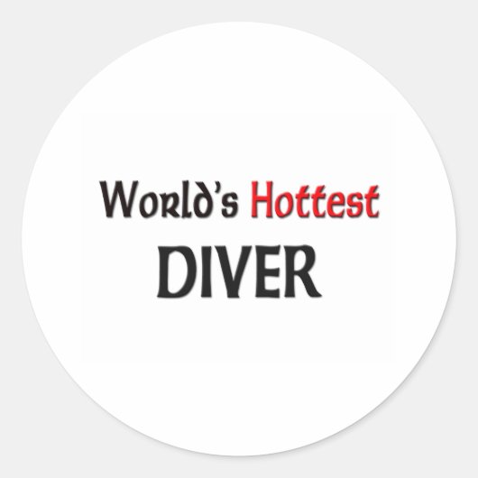 Worlds Hottest Diver Ronde Sticker (Voorkant)