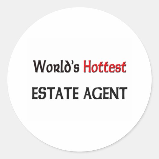 Worlds Hottest Estate Agent Ronde Sticker (Voorkant)