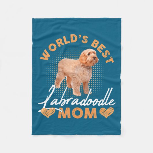 Worlds Labradoodle Mom Dog Funny Fleece Deken (Voorkant)