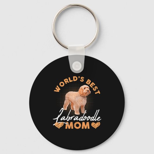 Worlds Labradoodle Mom Dog Funny Sleutelhanger (Voorkant)