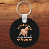 Worlds Labradoodle Mom Dog Funny Sleutelhanger (Voorkant)