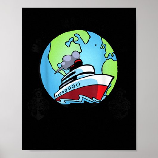 World's Maritime Daddy Ship Seaman Captain Husband Poster (Voorkant)