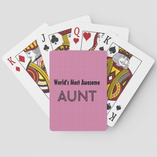 World's Most Awesome AUNT Pink Squares Pattern Speelkaarten (Achterkant)
