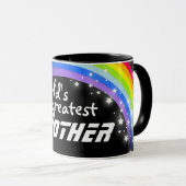 'World's most BROTHER'-regenboogzwarte mok (Voorkant rechts)