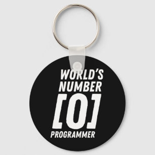 World's Number 0 Programmer Coding Sleutelhanger