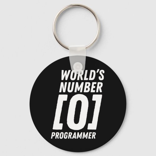 World's Number 0 Programmer Coding Sleutelhanger (Voorkant)