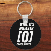 World's Number 0 Programmer Coding Sleutelhanger (Voorkant)