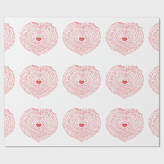 Worlds of Love Heart Wrapping Paper Cadeaupapier (Vlak)