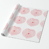 Worlds of Love Heart Wrapping Paper Cadeaupapier (Uitgerold)