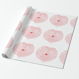 Worlds of Love Heart Wrapping Paper Cadeaupapier