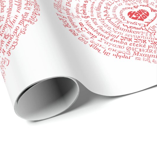 Worlds of Love Heart Wrapping Paper Cadeaupapier (Rol Hoek)