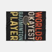Worlds Okayest Badminton Player Retro Badminton Fleece Deken (Voorkant (Horizontaal))