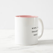 World's Okayest Boss Coworker Manager Modern Mug Tweekleurige Koffiemok (Voorkant rechts)