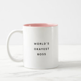 World's Okayest Boss Coworker Manager Modern Mug Tweekleurige Koffiemok