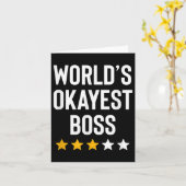 Worlds Okayest Boss Funny Birthday Christmas Gag G Kaart (Gele Bloem)