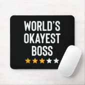 Worlds Okayest Boss Funny Birthday Christmas Gag G Muismat (Met muis)