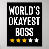 Worlds Okayest Boss Funny Birthday Christmas Gag G Poster (Voorkant)