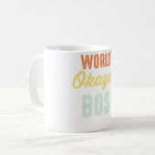 World's Okayest Boss Funny Retro  Koffiemok (Voorkant links)