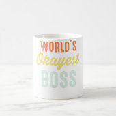 World's Okayest Boss Funny Retro  Koffiemok (Center)