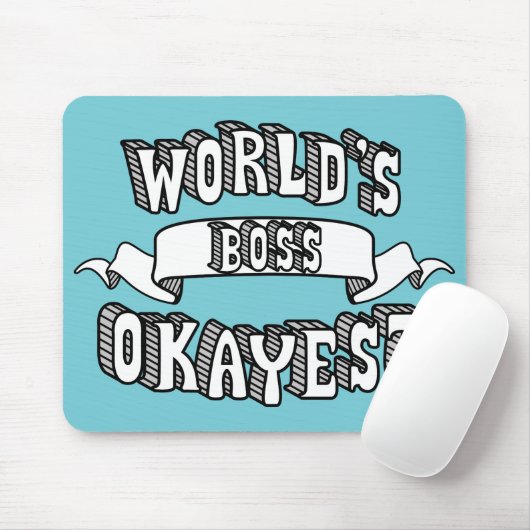World's Okayest Boss Funny Text Mousepad Muismat (Met muis)
