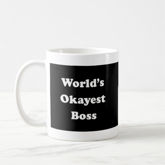 World's Okayest Boss Humoureuze Work Gift Funny Fu Koffiemok (Links)