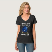 World's Okayest Bowler  Bowling Player T-shirt (Voorkant volledig)