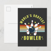 Worlds Okayest Bowler Feestdagenkaart (Voorkant / Achterkant)