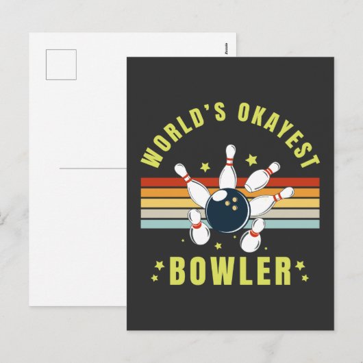 Worlds Okayest Bowler Feestdagenkaart (Voorkant / Achterkant)