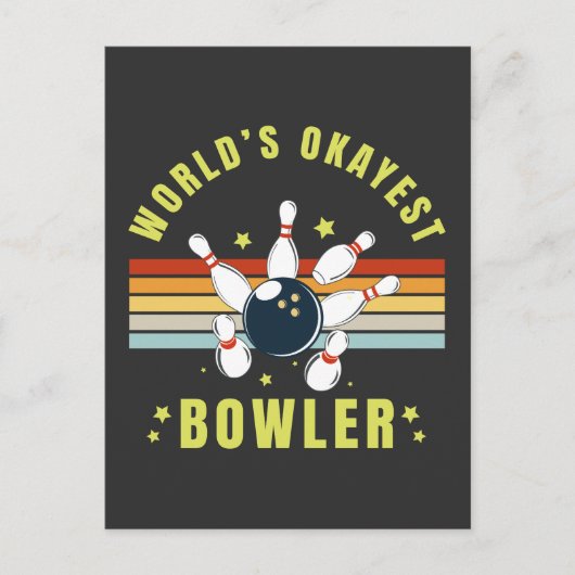Worlds Okayest Bowler Feestdagenkaart (Voorkant)