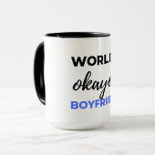 World's Okayest Boyvriend Black Mok (Voorkant links)