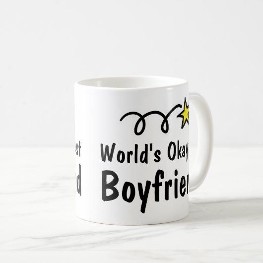 World's Okayest Boyvriend Coffee Mok Gift (Voorkant rechts)