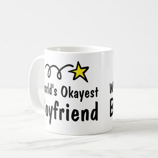 World's Okayest Boyvriend Coffee Mok Gift (Voorkant links)