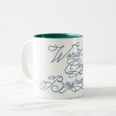 World's Okayest Boyvriend Funny Cute Love Quote Tweekleurige Koffiemok (Voorkant links)