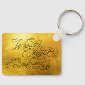 World's Okayest Boyvriend Funny Gold Quote Custom Sleutelhanger (Voorkant)