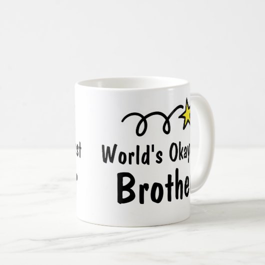 World's Okayest Brother Coffee Mok Gift (Voorkant rechts)