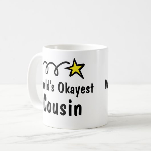 World's Okayest Cousin Coffee Mok Gift (Voorkant links)