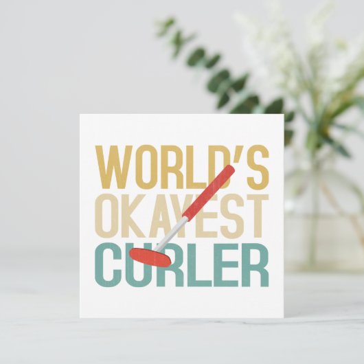 World's Okayest Curler Invitation Kaart (Staand voorkant)