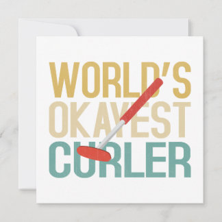 World's Okayest Curler Invitation Kaart