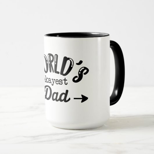 Worlds Okayest Dad Beste vader Vaders Dag Koffie Mok (Voorkant rechts)