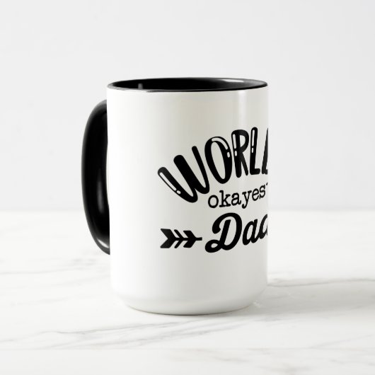 Worlds Okayest Dad Beste vader Vaders Dag Koffie Mok (Voorkant links)