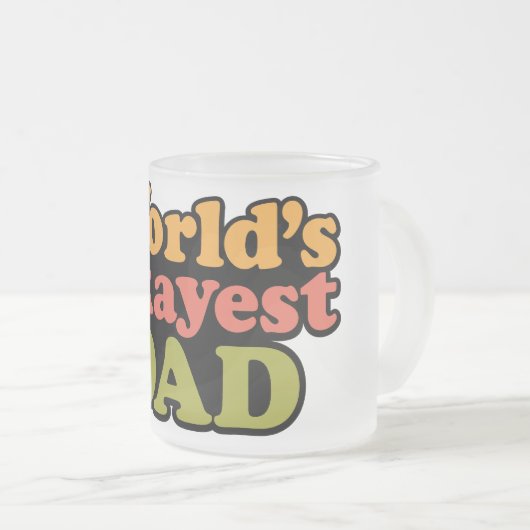 World's Okayest Dad Frosted Coffee Mok (Voorkant rechts)