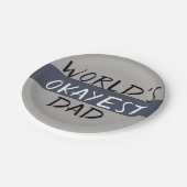 World's Okayest Dad Funny Papieren Bordje (Gekanteld)